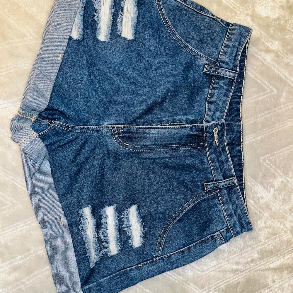 SHEIN Denim Ripped Jean Shorts